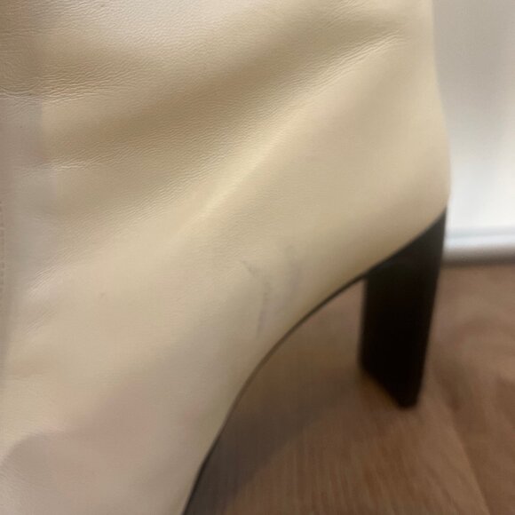 NWT WALLY HIGH HEEL BOOT CREAM with BLACK HEELS - Picture 3 of 7